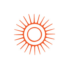 Sun. Abstract drawing sun vector illustration. Solar symbol. Part of set.