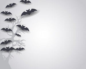 Fototapeta na wymiar Happy Halloween Background vector illustration. Halloween with bat ornaments on grey background.