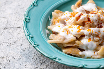 Traditional Turkish cuisine; Turkish ravioli, ; Manti