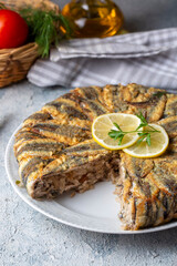 Anchovy pilaf(hamsi pilav), Turkish cuisine, Black Sea specialty (Turkish name; hamsili pilav)