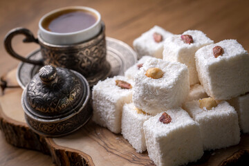 Traditional Turkish delight; sultan's delight (Turkish name; Sultan lokumu)
