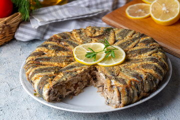 Anchovy pilaf(hamsi pilav), Turkish cuisine, Black Sea specialty (Turkish name; hamsili pilav)