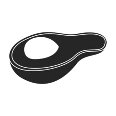 Half avocado vector icon.Black vector icon isolated on white background half avocado.