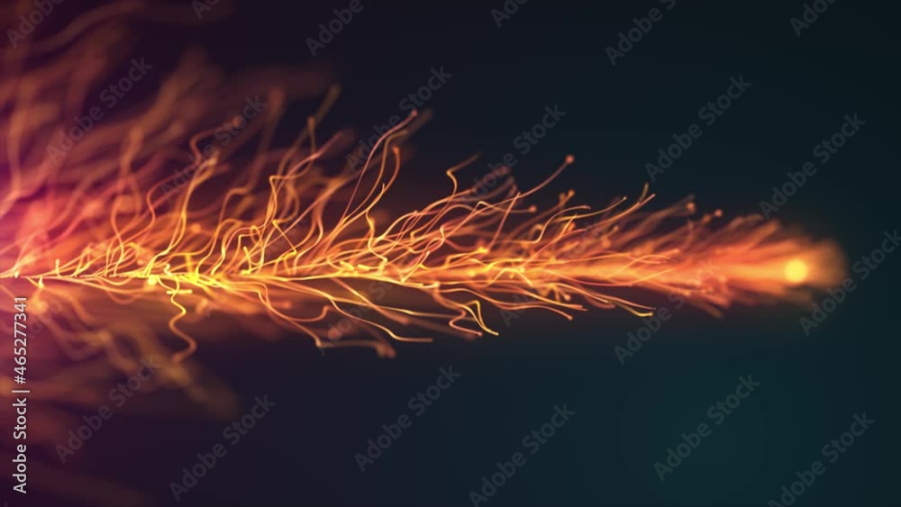 Poster abstract fluid particles graphic intro background/ 4k animation of an abstract fluid particles backg