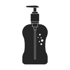 Antisepticl iquid soap vector icon.Black vector icon isolated on white background antiseptic liquid soap.