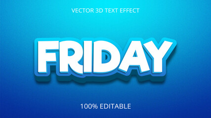 Friday 3d text effect vector design 