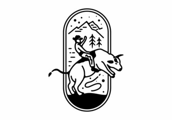 Wild Rodeo line art illustration