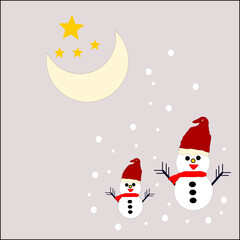 christmas card with snowman design