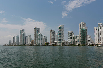Large buildings overlooking the sea in the seaside town.
