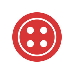 Dress button vector icon. Red symbol