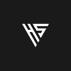 Initial letter HS triangle monogram cool simple modern logo concept