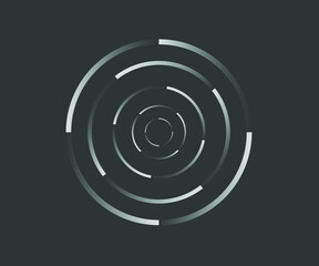 Abstract Lines in Circle Form, Design element, Geometric shape, Striped border frame for image, Technology round Logo, Spiral Vector Illustration