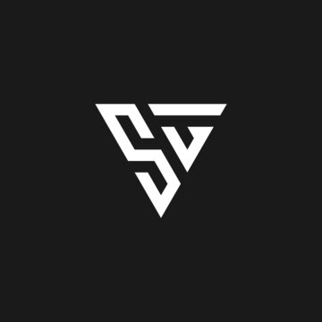 Initial letter STG triangle monogram cool simple modern logo concept