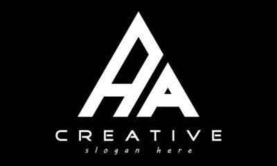 rectangle AA geometric monogram letters logo design vector, business logo, icon shape logo, rectangle squire polygon letters modern unique minimalist creative logo design, vector template