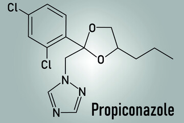 Propiconazole antifungal molecule (triazole class). Skeletal formula.
