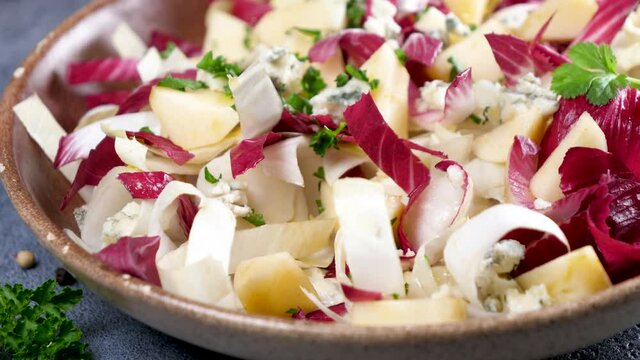 chicory salad with apple and blue cheese