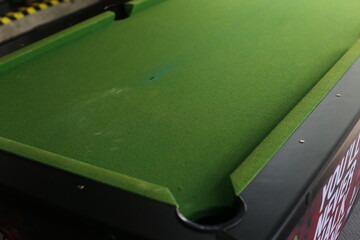 Close up photo of snooker table