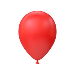 Balloon red matte on a white background, 3d render