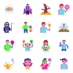 Magic and Halloween Flat Icons Pack