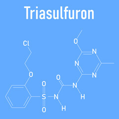 Fototapeta premium Triasulfuron herbicide molecule. Skeletal formula.