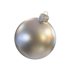 Christmas ball matte silver on a white background, 3d render