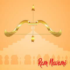 Creative illustration with golden bow and arrow on creative background