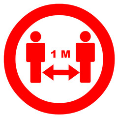 human one meter distance social virus
