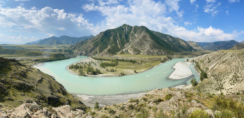 The confluence of the Katun and Chuya rivers, Altai, Russia