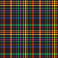 Rainbow Plaid Tartan Checkered Seamless Pattern