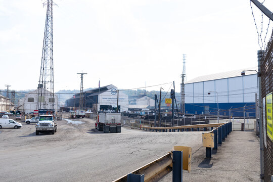 BRADDOCK, PA, USA - 21 OCT 2020: US Steel Edgar Thomson Plant, Mon Valley Works