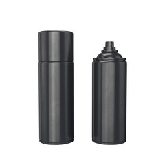 Black can of paint sprayer on a white background, 3d render
