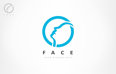 human face logo vector design
