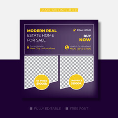 Real estate business home sale for social media post or square flyer 