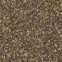 Closeup, top view of chia seeds. Food backdrop