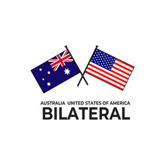 Australia USA bilateral relation country flag icon logo design