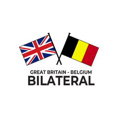 Great Britain Belgium bilateral relation country flag icon logo design