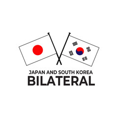 Korea Japan bilateral relation country flag icon logo design