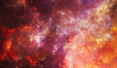Fototapeta na wymiar Intense Inferno Nebula - High Resolution (13k)