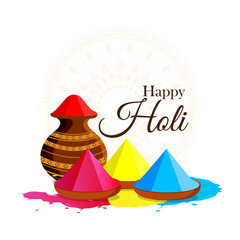 Happy holi greeting card and background