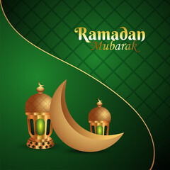 Arabic vector lantern of ramadan kareem islamic festival and background