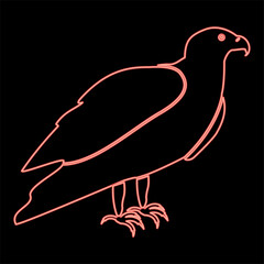 Neon eagle red color vector illustration flat style image