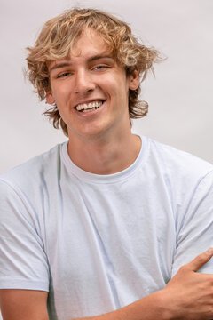 Happy Teen Male Teenager Boy Young Man Smiling or Laughing