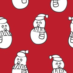 Christmas Snowman seamless pattern design