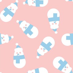 Christmas Snowman seamless pattern design