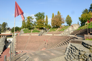 The roman amphitheater of Augusta Raurica at Augst on Switzerland
