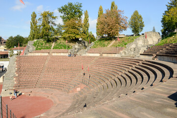 The roman amphitheater of Augusta Raurica at Augst on Switzerland