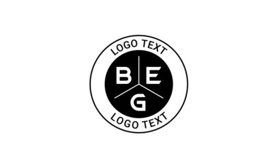 Vintage Retro BEG Letters Logo Vector Stamp	