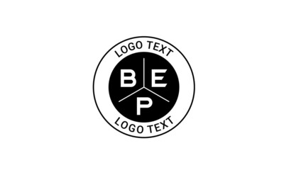 Vintage Retro BEP Letters Logo Vector Stamp	