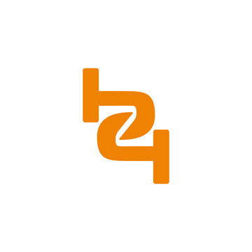 letters b4 simple linked geometric logo vector