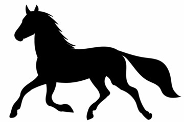 Fototapeta na wymiar black silhouette horse running vector, isolated